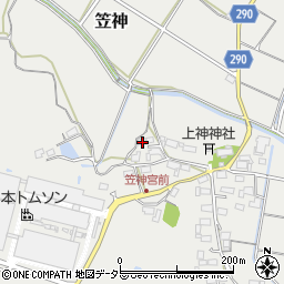 岐阜県美濃市笠神598-2周辺の地図