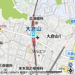 ガイア大倉山店周辺の地図