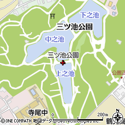 三ツ池公園周辺の地図