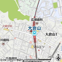 ダイソー大倉山駅前店周辺の地図