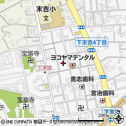 神奈川県横浜市鶴見区下末吉4丁目25周辺の地図