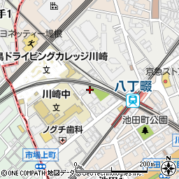 神奈川県川崎市川崎区下並木周辺の地図