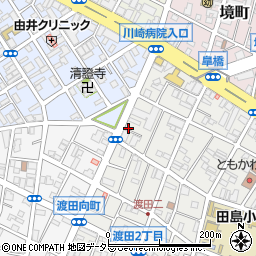 神奈川県川崎市川崎区渡田1丁目2-16周辺の地図