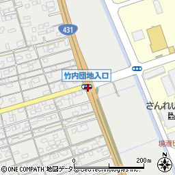 竹内団地入口周辺の地図