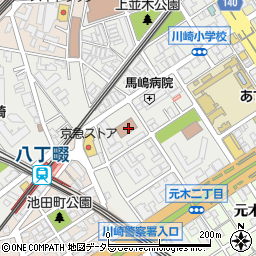 神奈川県　警察署川崎警察署周辺の地図