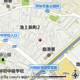 神奈川県川崎市川崎区池上新町周辺の地図