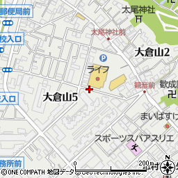 神奈川県横浜市港北区大倉山周辺の地図