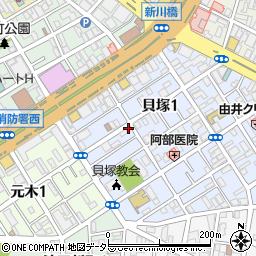 タイムズ川崎貝塚第７駐車場周辺の地図