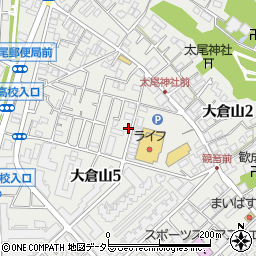 大倉山5-27-32akippa駐車場周辺の地図