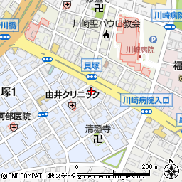セブンイレブン川崎貝塚２丁目店周辺の地図
