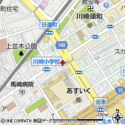 ローソンストア１００川崎日進町店周辺の地図