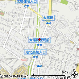 横浜太尾郵便局周辺の地図