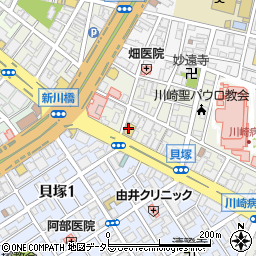 ローソンストア１００川崎新川通店周辺の地図