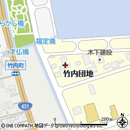 鳥取県境港市竹内団地周辺の地図