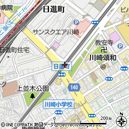 川崎市　川崎駅東口周辺自転車等駐車場第１１施設周辺の地図