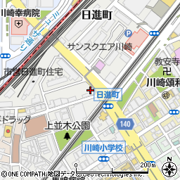 コインパークメインステージ川崎６エグザ駐車場周辺の地図