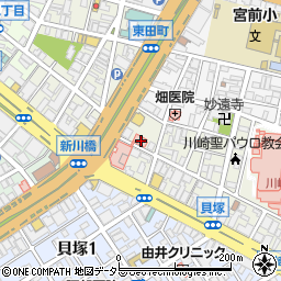 神奈川県川崎市川崎区新川通2-13周辺の地図