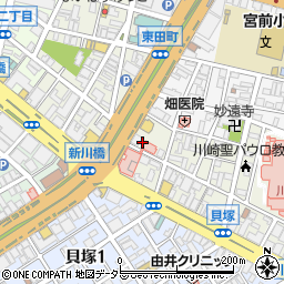神奈川県川崎市川崎区新川通2-14周辺の地図