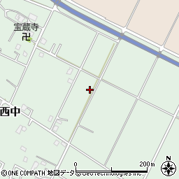 千葉県東金市西中周辺の地図
