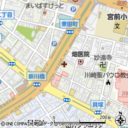 神奈川県川崎市川崎区新川通2-5周辺の地図