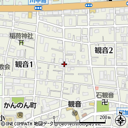 神奈川県川崎市川崎区観音周辺の地図