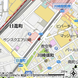 川崎市　川崎駅東口周辺自転車等駐車場第２施設周辺の地図