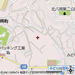 神奈川県横浜市緑区西八朔町周辺の地図
