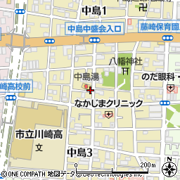神奈川県川崎市川崎区中島周辺の地図