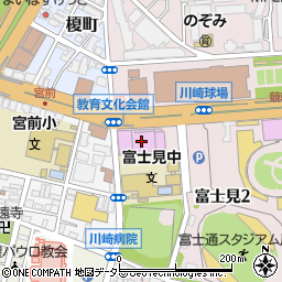 川崎区役所　まちづくり推進部生涯学習支援課周辺の地図