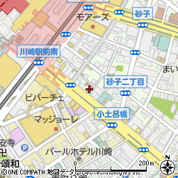 川崎砂子郵便局周辺の地図