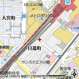 川崎市　川崎駅東口自転車等駐車場管理事務所周辺の地図