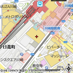 神奈川県赤十字血液センター　川崎駅東口出張所・かわさき献血ルーム周辺の地図