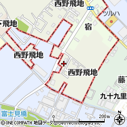 千葉県東金市西野飛地1606-7周辺の地図