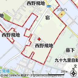 千葉県東金市西野飛地1605周辺の地図