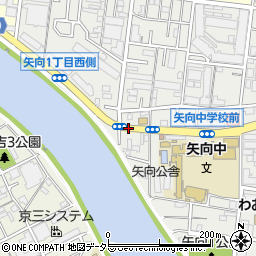 矢向西町周辺の地図