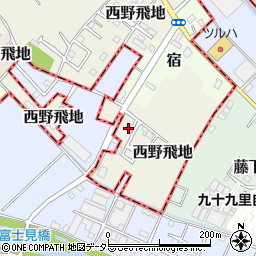 千葉県東金市西野飛地1606-1周辺の地図