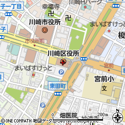 川崎区役所　総合案内周辺の地図