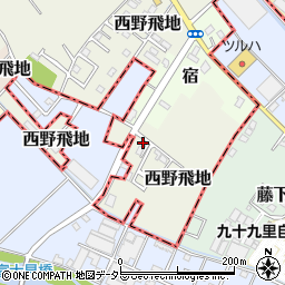千葉県東金市西野飛地1606-3周辺の地図