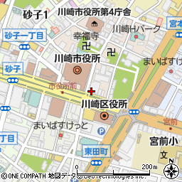 セブンイレブン川崎市役所前店周辺の地図