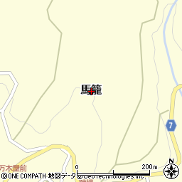 岐阜県中津川市馬籠周辺の地図