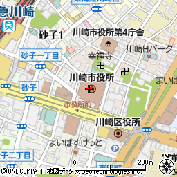 川崎市役所　市民文化局市民生活部企画課長施設調整担当周辺の地図