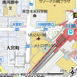 ミューザ川崎駐車場周辺の地図
