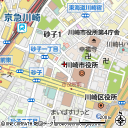 ローソンストア１００川崎砂子一丁目店周辺の地図