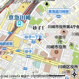神奈川県川崎市川崎区砂子1丁目6周辺の地図