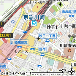 全席個室 特選日本酒×焼き鳥居酒屋 鶏のまるよし 川崎駅前店周辺の地図