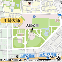 神奈川県川崎市川崎区大師公園周辺の地図