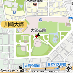 神奈川県川崎市川崎区大師公園周辺の地図