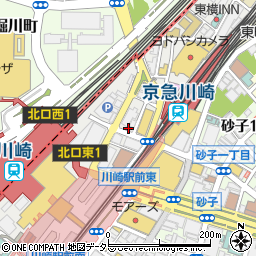 元祖寿司 京急川崎店周辺の地図