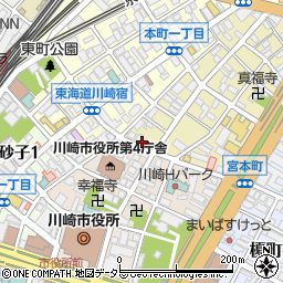 タイムズ川崎堀之内町第５駐車場周辺の地図