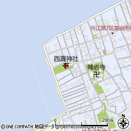西灘神社周辺の地図
